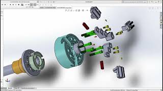 Solidworks ensamble detallado de un chuck de torno CNC/ maquinaria cnc