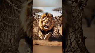 এই সিংহ শিকারির জলে ফেঁসে গেল 😨~mind blowing creatures #lion #lions #hunter