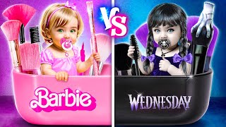 Екстрим-мейковер: Барбі vs Венздей! З ботанки – на популярну DARK Barbie!