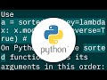 How to sort with lambda in Python
