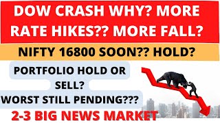 DOW JONES CRASH LIVE💥 STRONG RATE HIKES 💥 NIFTY NEWS💥 DOW JONES NEWS | MORE INFLATION RECESSION NEWS