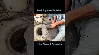 Genius Mechanic repairs a tire with a big hole 😳 #shortsfeed #jugaad #shortsindia #machine #trending