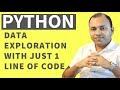 Data Exploratory Analysis Report in Python with Just one line of code | Python Tutorial