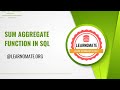 What is sum aggregate function in sql | Learnomate Technologies