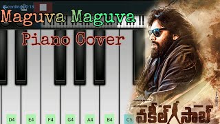 Maguva Maguva piano  | Mobile piano cover | Vakeel Saab | Pawan Kalyan| Thaman | Sid Sriram