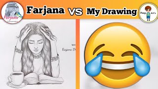 Farjana Drawing Academy Recreation Real Vs Copy | Farjana Drawing Academy Vs My Drawing.