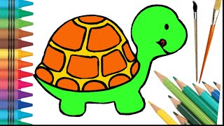 How to draw Tortoise 🐢 | Turtle Drawing for kids