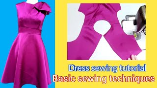 163 - Kỹ thuật may cơ bản |hướng dẫn may váy đầm xoè 180° |Sewing tips and tricks |le fashion |