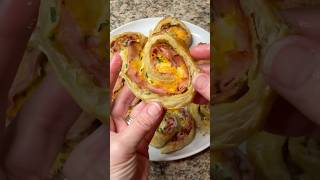 Ham and Cheese Puff Pastry Pinwheels 😮‍💨🔥 #puffpastry #hamandcheese #recipe