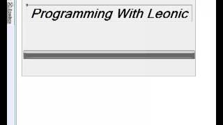 Programming With Leonic - Part 8 - Progress Bar On a Splash Screen