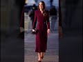 Princess Catherine Stunned in Burgundy Coat Dresses #shorts #royalfashion #princesskate #royals