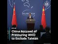 China Accused of Pressuring WHO to Exclude Taiwan