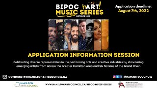 BIPOC hArt Music Series: Application Information Session (July 2022)