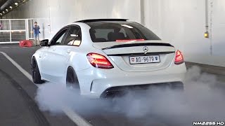 INSANE LOUD Mercedes C63 S AMG Doing Burnouts & Revs!!