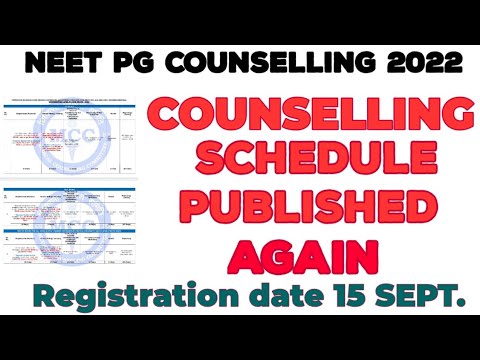 NEET PG 2022 COUNSELLING SCHEDULE PUBLISHED BY MCC FINALY REGISTRATION ...