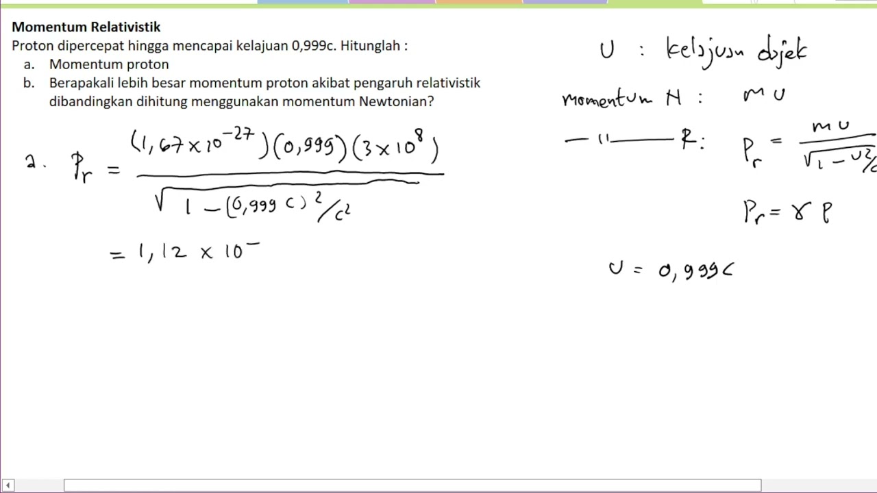 Efek Relativitas - Menghitung Momentum Relativistik Proton - YouTube