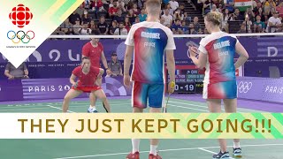 Check out this CRAZY rally in badminton between France and China in Group A action | #paris2024