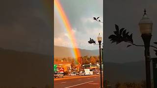 Ternyata beginilah ujung pelangi kalo di lihat dari dekat #rainbow #shorts #trending