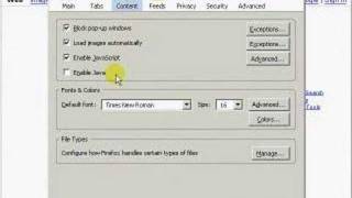 Enable/Disable Java in Firefox 2