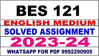 bes 121 solved assignment 2023-24 | bes 121 solved assignment in english 2024 | bes 121 2024