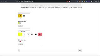 Visualize Leetcode 167: Two Sum II - Input Array Is Sorted (Visualization + Javascript solution)