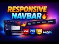 How to Create Responsive Navigation Bar | HTML CSS JavaScript Tutorial | CodeG