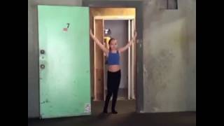 Maddie Ziegler rehearsing for the Chandelier Music Video