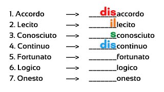 Italian how to use prefixes: S- , DIS- , IL- | Opposite words | B1/B2 | Learn italian free lessons