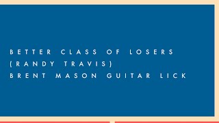 Jim Richter Blues \u0026 Rock Mandolin:  Brent Mason guitar lick, A Better Class of Losers (Randy Travis)