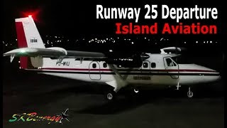 Night Departure !!! Winair Twin Otter engine start and taxi @ St. Kitts Airport