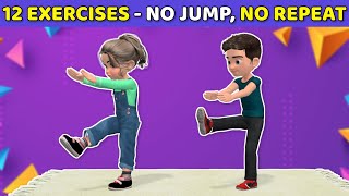 12 MORNING EXERCISES TO HELP KIDS STAY ACTIVE (NO JUMPING, NO REPEATS)