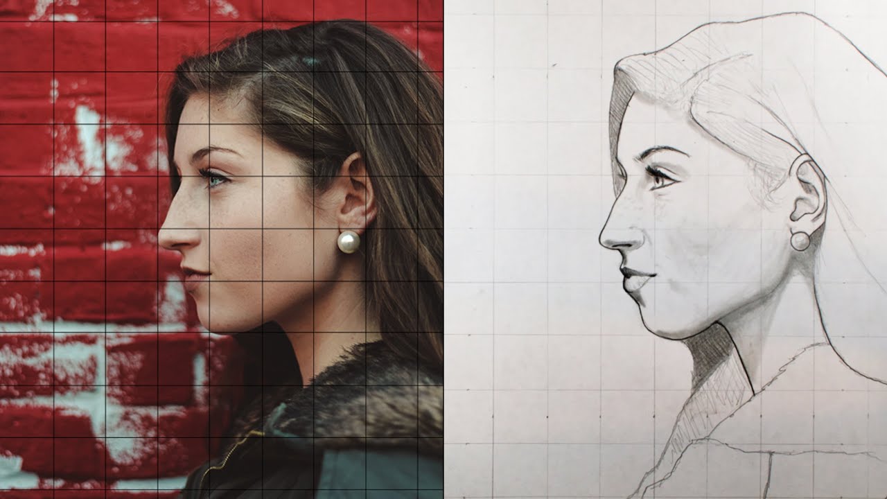 Using The Grid Method For Portrait Sketches In Preparation For Painting ...