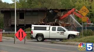 Portions of former Lakeside Apartment buildings torn down