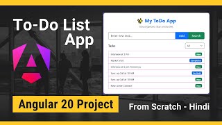 Todo App in Angular 20 | 🚀 Step by Step Project for Beginners | Hindi 💡