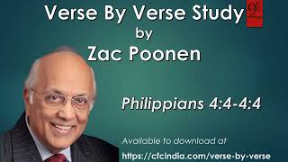 28. Philippians 4:4 to 4:4 - Zac Poonen - Verse By Verse Study