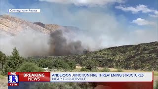 'Anderson Junction Fire' burning at 500 acres in southern Utah, driven by strong winds