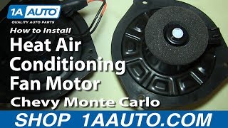 How to Replace Heater Blower Motor 01-03 Chevy Monte Carlo