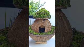 🥥🥥🥥🥥Coconut shell new craft ideas 💡 small house making video #sohrtfeed #sohrts #vairalshort #craft