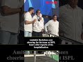 abhishekbachchan and amitabhbachchan seen cheering for their team at ispl