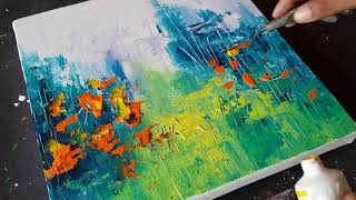 Abstract Painting / Landscape /Amazing Easy technique in Acrylics / Demo /Project 365 days/Day#025