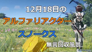 PSO2NGS　12月18日のアルファリアクター＆スノークス　回収風景