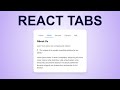 Easy React Tabs with Tailwind Tutorial