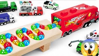 Marble Run ASMR Race ☆ HABA Slope \u0026 Dump Truck Excavator Ambulance Forklift Garbage Truck Tractors13