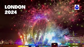 Happy New Year 🇬🇧 Spectacular LONDON’S FIREWORKS 2024 | NYE | [4K HDR]