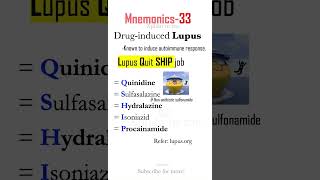 Drug-induced Lupus. Mnemonics #usmle #usmlestep1 #mbbs #neetpg #next #medstudent #neet #pharmacology