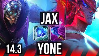 JAX vs YONE (TOP) | Rank 3 Jax, Rank 11 | NA Challenger | 14.3