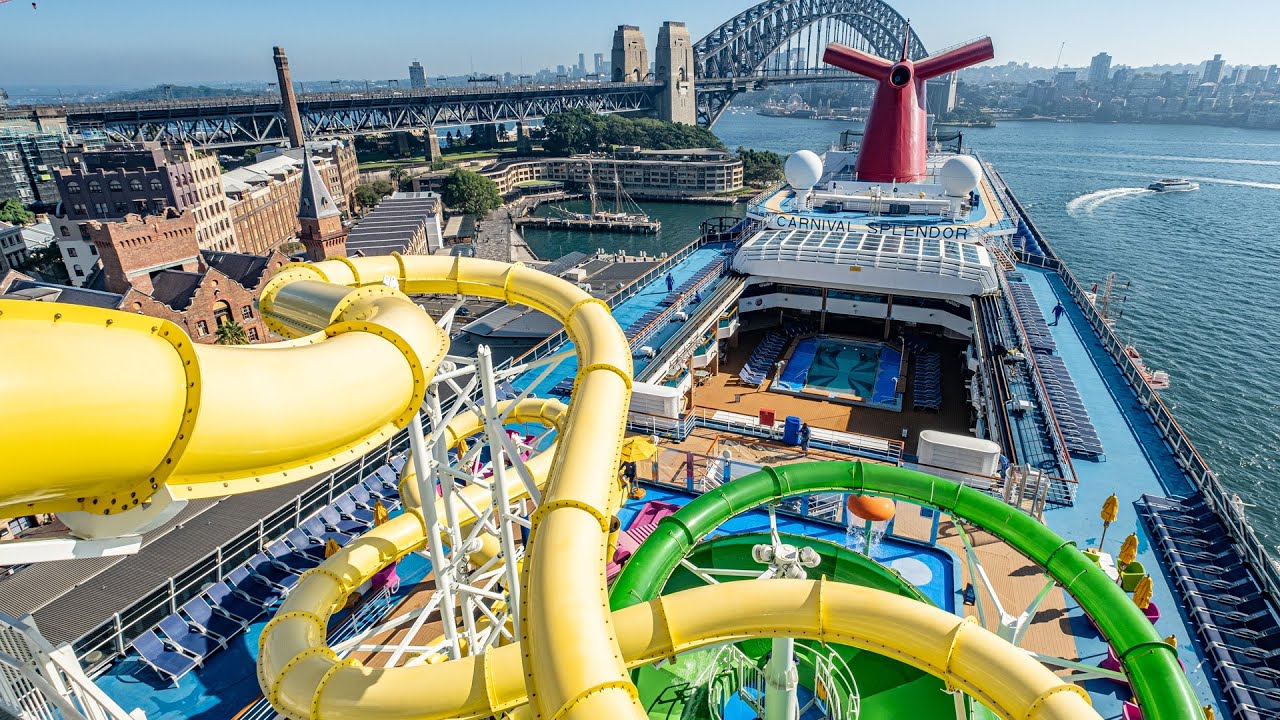 Water Slide At Sydney Harbour Bridge Carnival Splendor Twister Youtube