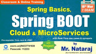 Spring Basics, Spring Boot & MicroServices | Session-3 | by Mr. Nataraj
