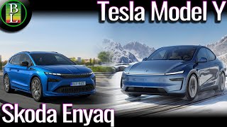 The NEW Facelift Skoda Enyaq and Tesla Model Y