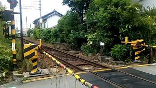 【神戸電鉄】　三樹小学校前踏切道にて　Shintetsu Ao Line for Sanju Elementary Schoolmae railway crossing.